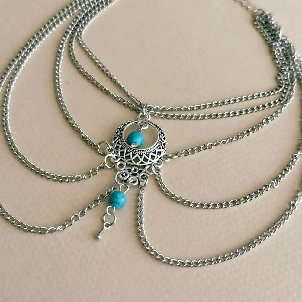 Boho chain anklet #2329